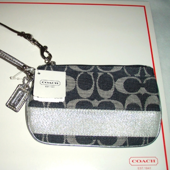 Coach Handbags - Coach Signature Stripe Wristlet,  NWT